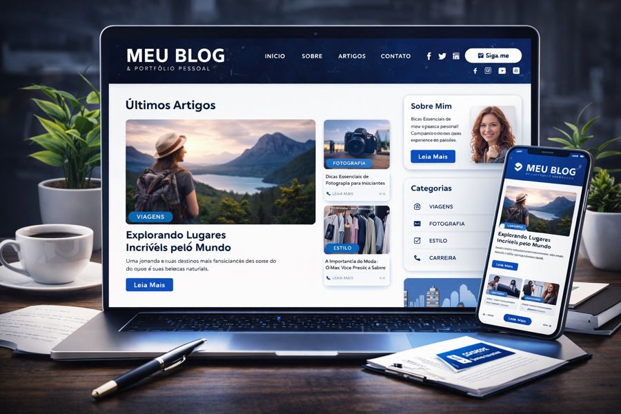 Exemplo de blog e portfólio